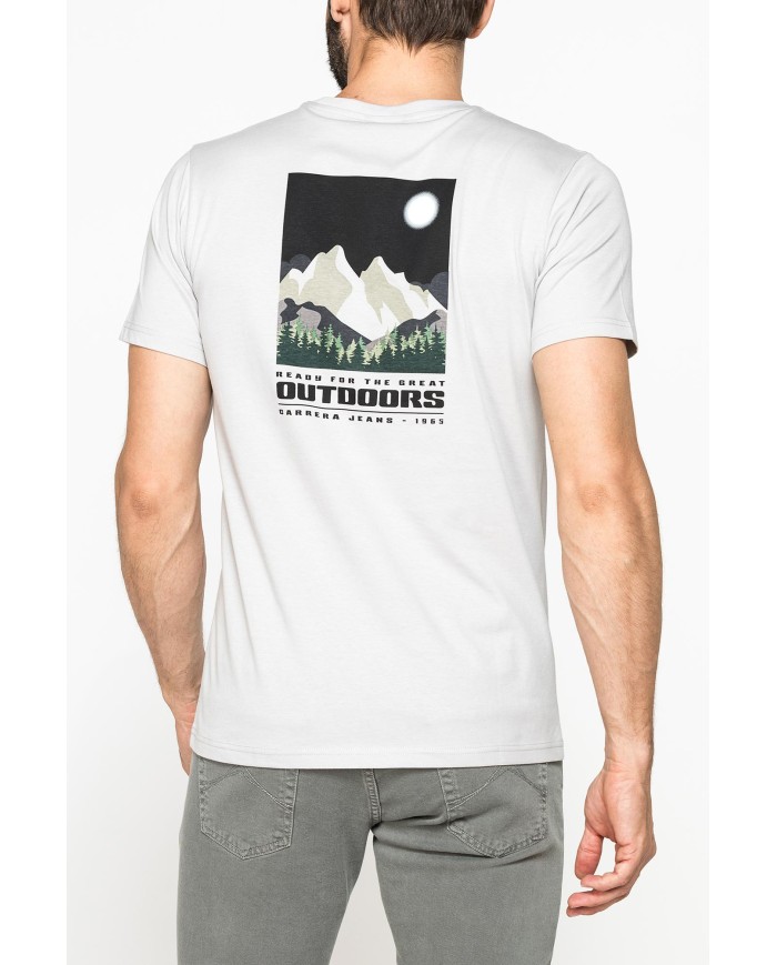 T-SHIRT GIROCOLLO IN COTONE CON STAMPE GRAFICHE