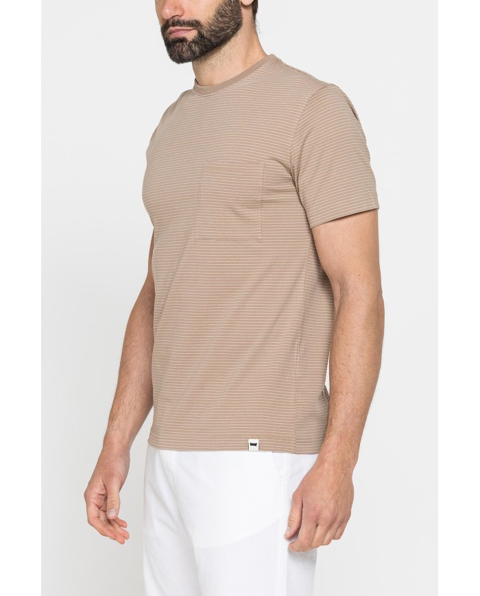 T-SHIRT ESTIVA IN COTONE CON FANTASIA A RIGHE