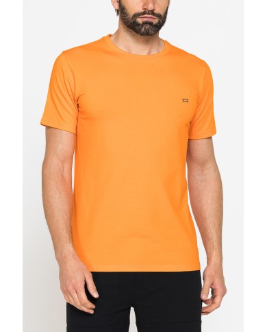 T-SHIRT TINTA UNITA IN JERSEY ELASTICIZZATO