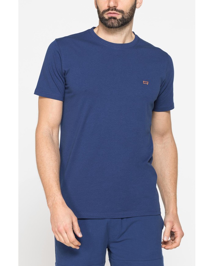 T-SHIRT TINTA UNITA IN JERSEY ELASTICIZZATO