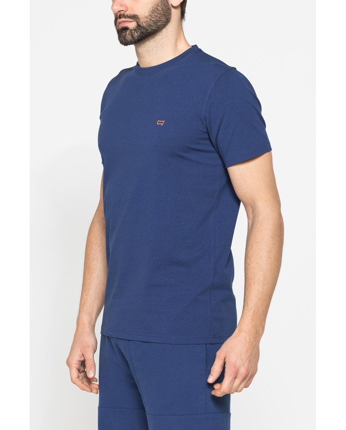 T-SHIRT TINTA UNITA IN JERSEY ELASTICIZZATO