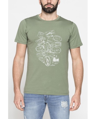 T-SHIRT GIROCOLLO DA UOMO CON STAMPE GRAFICHE