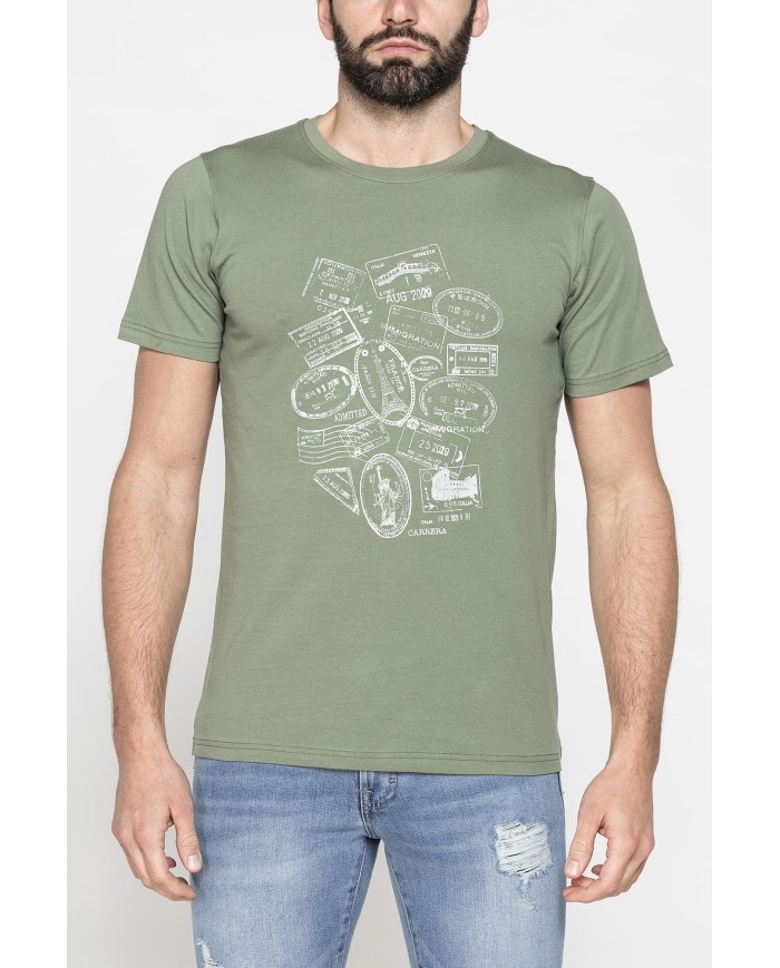 T-SHIRT GIROCOLLO DA UOMO CON STAMPE GRAFICHE