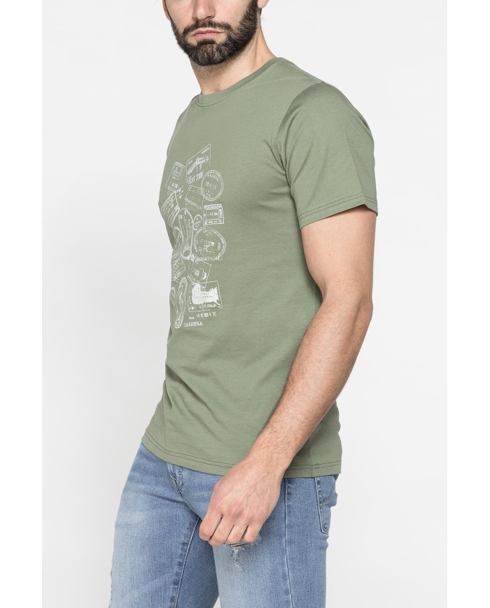 T-SHIRT GIROCOLLO DA UOMO CON STAMPE GRAFICHE