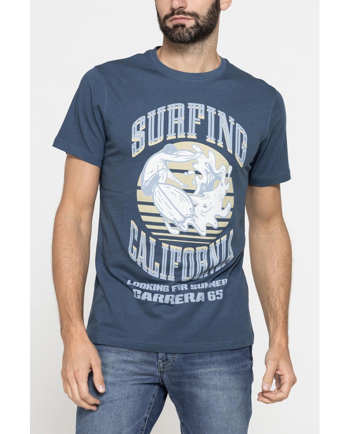 T-SHIRT GIROCOLLO DA UOMO CON STAMPE GRAFICHE