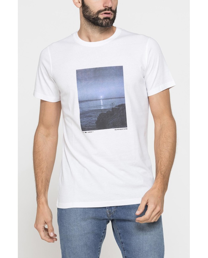 T-SHIRT GIROCOLLO DA UOMO CON STAMPE GRAFICHE