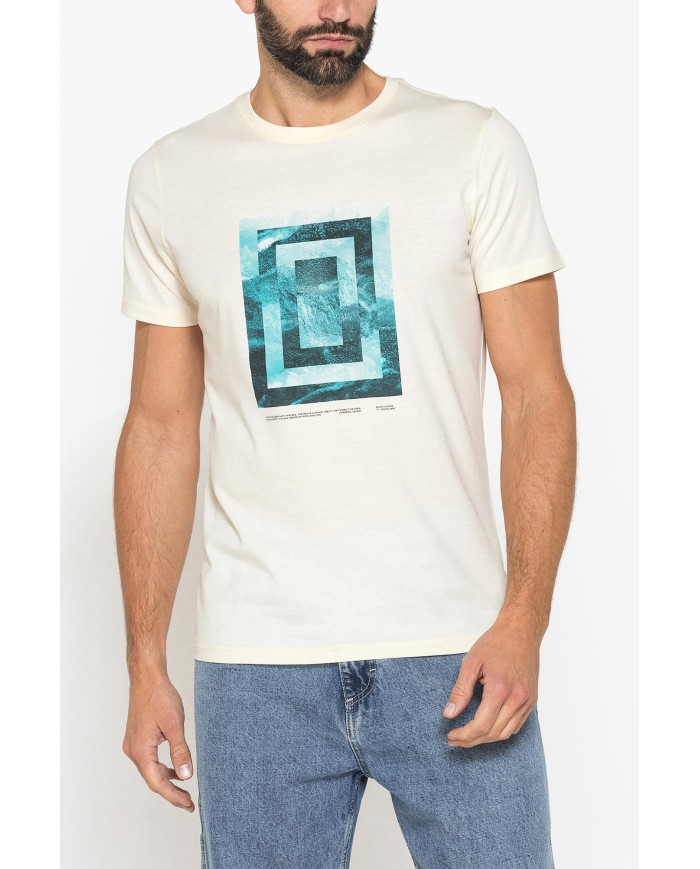 T-SHIRT GIROCOLLO DA UOMO CON STAMPE GRAFICHE