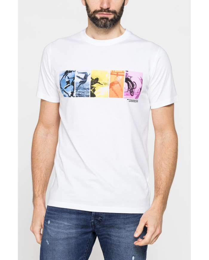 T-SHIRT GIROCOLLO DA UOMO CON STAMPE GRAFICHE