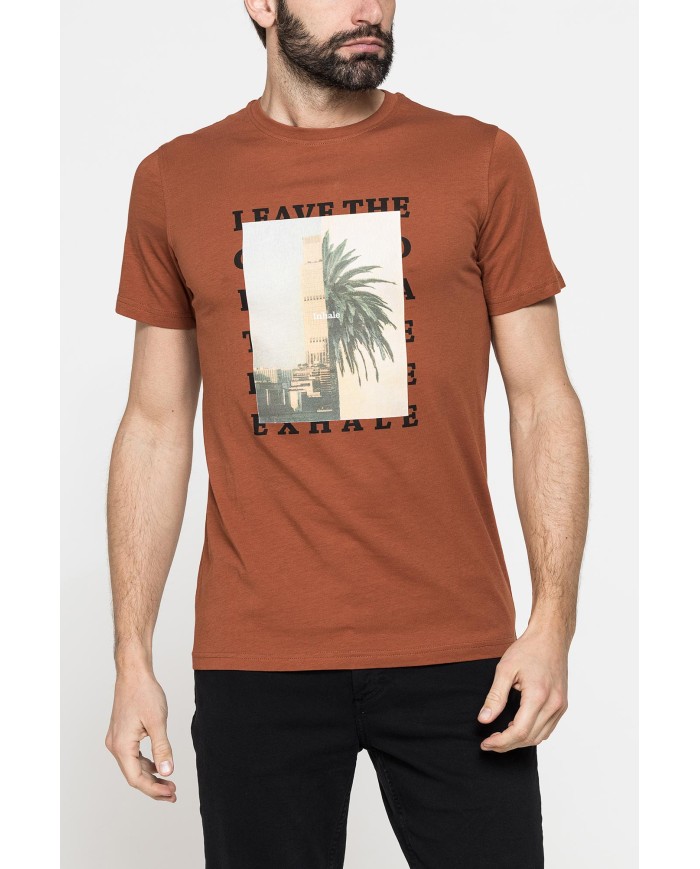 T-SHIRT GIROCOLLO DA UOMO CON STAMPE GRAFICHE
