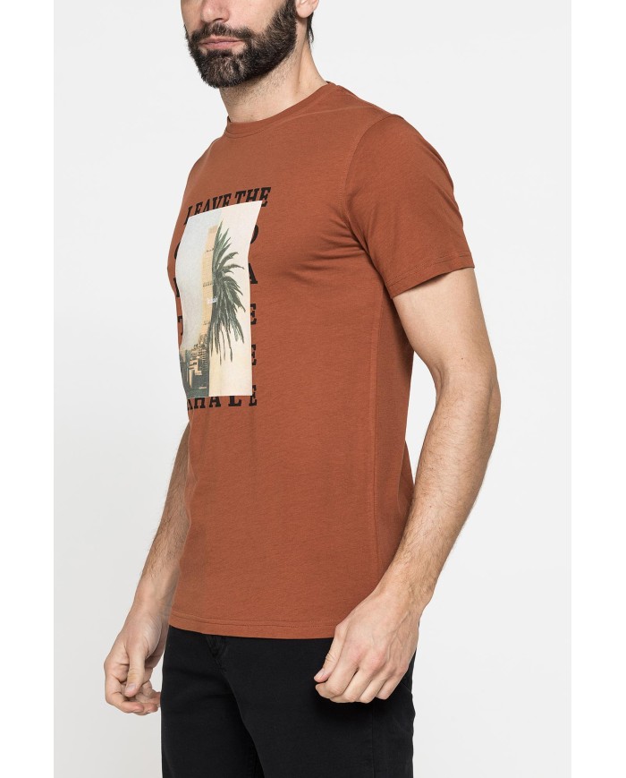 T-SHIRT GIROCOLLO DA UOMO CON STAMPE GRAFICHE