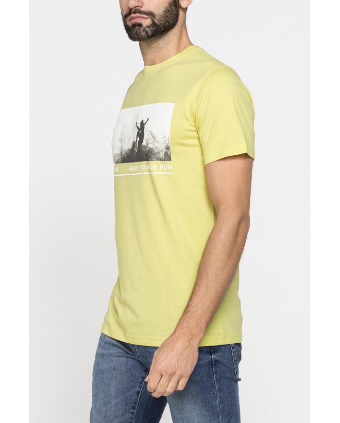 T-SHIRT GIROCOLLO DA UOMO CON STAMPE GRAFICHE