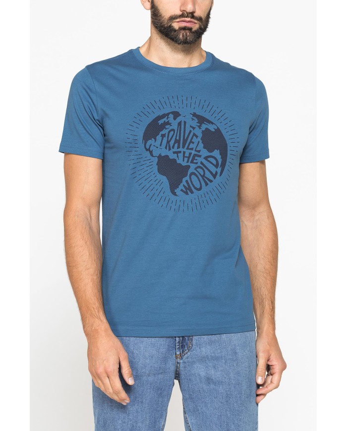 T-SHIRT GIROCOLLO DA UOMO CON STAMPE GRAFICHE