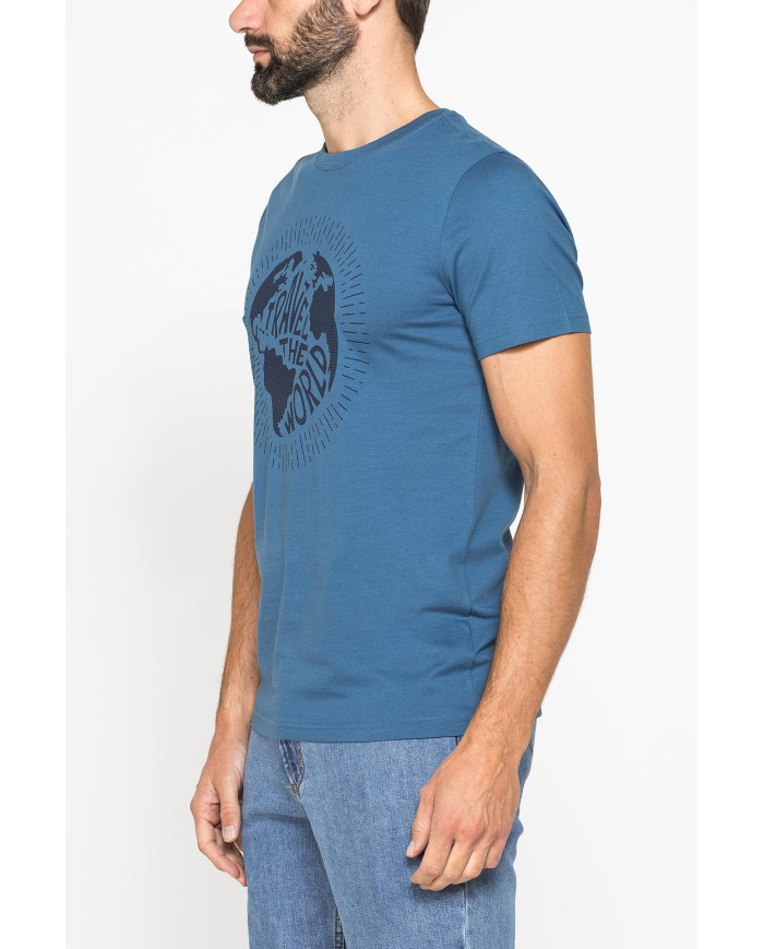 T-SHIRT GIROCOLLO DA UOMO CON STAMPE GRAFICHE