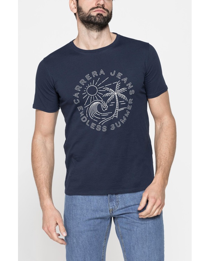 T-SHIRT GIROCOLLO DA UOMO CON STAMPE GRAFICHE