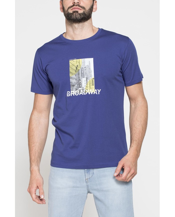 T-SHIRT GIROCOLLO DA UOMO CON STAMPE GRAFICHE