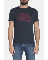 T-SHIRT GIROCOLLO IN JERSEY CON STAMPA FRONTALE