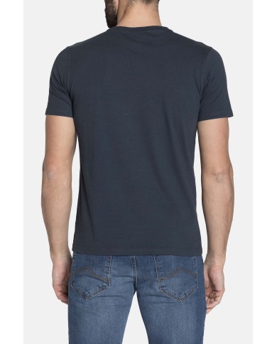 T-SHIRT GIROCOLLO IN JERSEY CON STAMPA FRONTALE