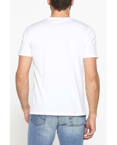 T-SHIRT GIROCOLLO IN COTONE CON STAMPA LOGO CARRERA