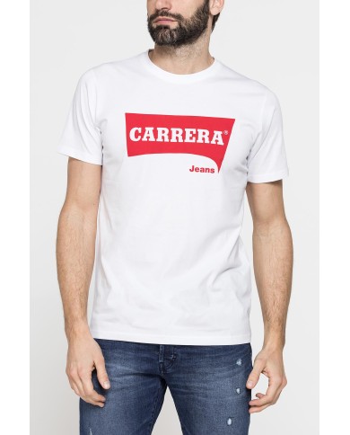 T-SHIRT GIROCOLLO IN COTONE CON STAMPA LOGO CARRERA