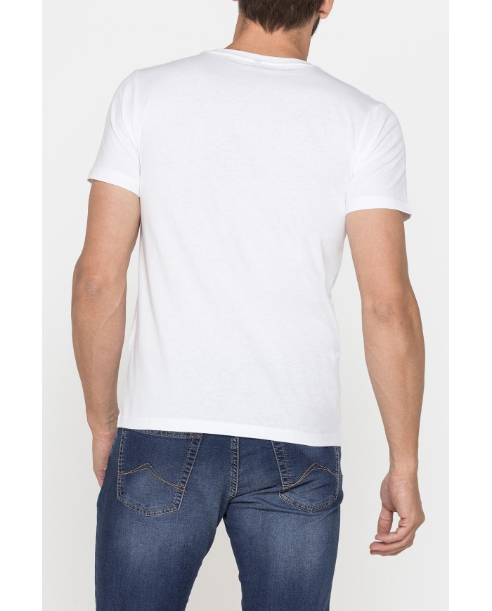 T-SHIRT GIROCOLLO IN COTONE CON STAMPA LOGO CARRERA