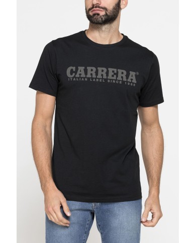 T-SHIRT GIROCOLLO IN COTONE CON STAMPA LOGO CARRERA