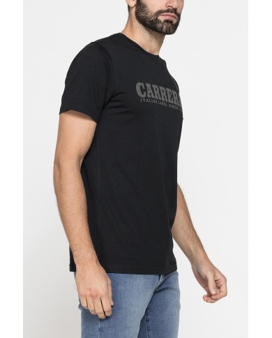 T-SHIRT GIROCOLLO IN COTONE CON STAMPA LOGO CARRERA