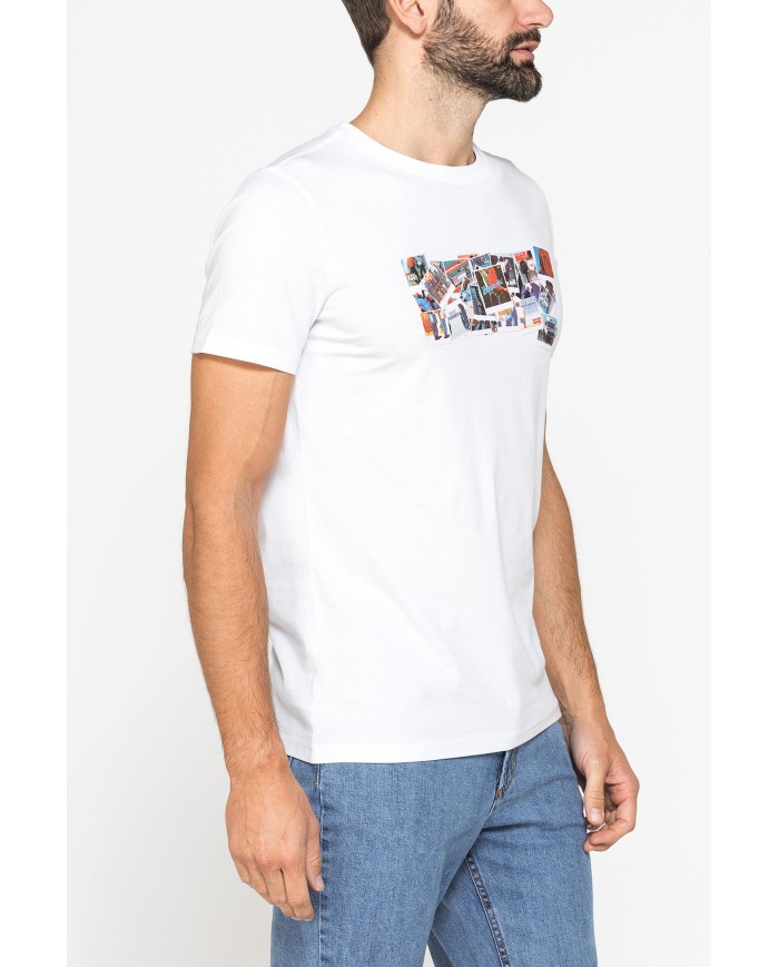 T-SHIRT GIROCOLLO IN COTONE CON STAMPA LOGO CARRERA