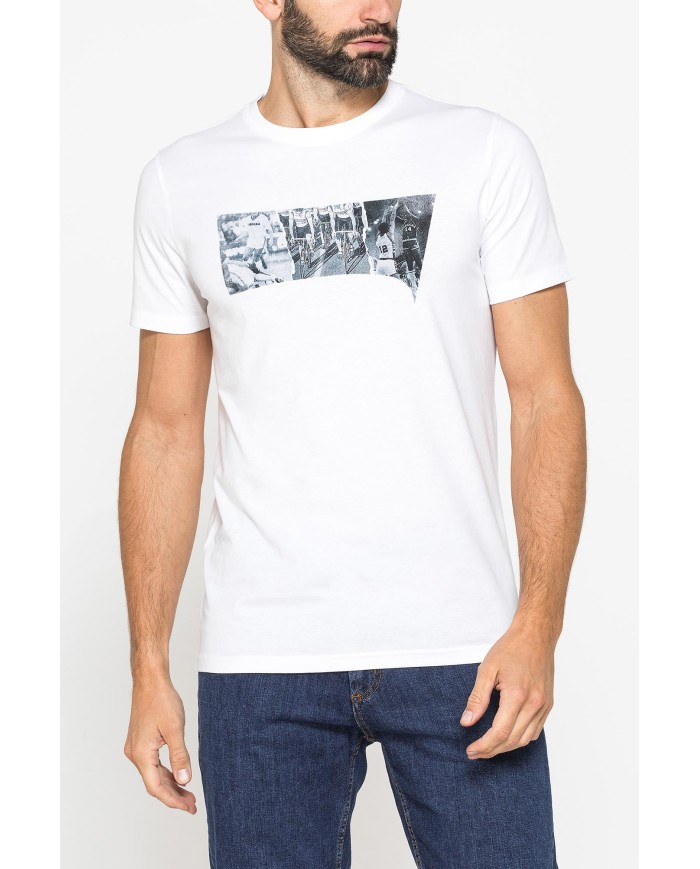 T-SHIRT GIROCOLLO IN COTONE CON STAMPA LOGO CARRERA