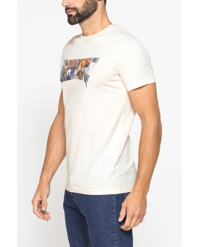 T-SHIRT GIROCOLLO IN COTONE CON STAMPA LOGO CARRERA