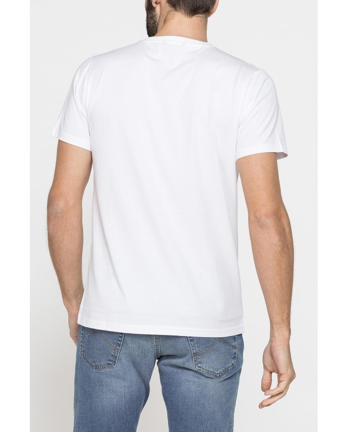 T-SHIRT GIROCOLLO IN COTONE CON STAMPA LOGO CARRERA