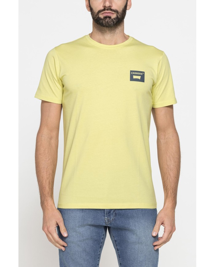 T-SHIRT GIROCOLLO IN COTONE CON STAMPA LOGO CARRERA