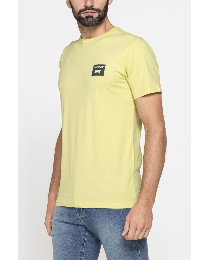 T-SHIRT GIROCOLLO IN COTONE CON STAMPA LOGO CARRERA
