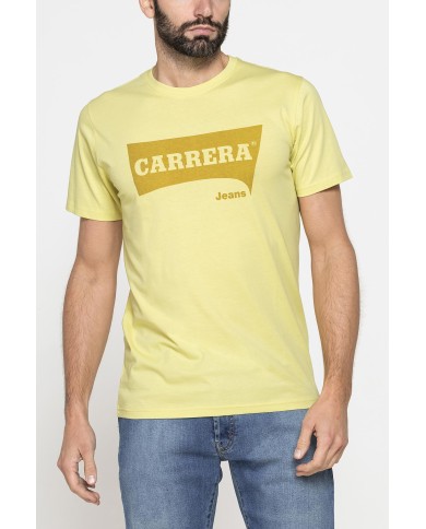T-SHIRT GIROCOLLO IN COTONE CON STAMPA LOGO CARRERA
