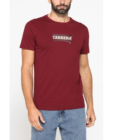 T-SHIRT GIROCOLLO IN COTONE CON STAMPA LOGO CARRERA