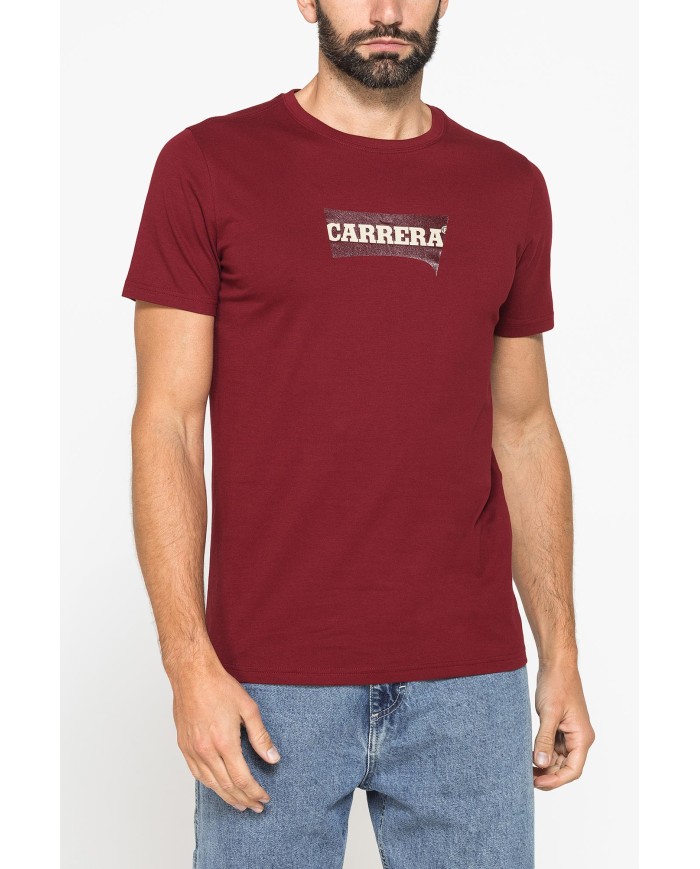 T-SHIRT GIROCOLLO IN COTONE CON STAMPA LOGO CARRERA