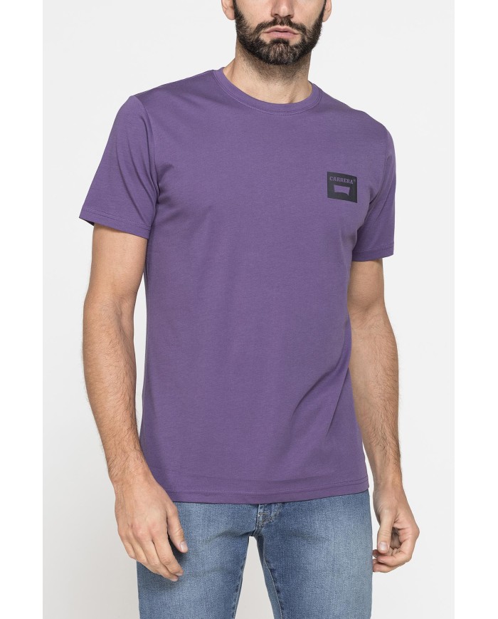T-SHIRT GIROCOLLO IN COTONE CON STAMPA LOGO CARRERA