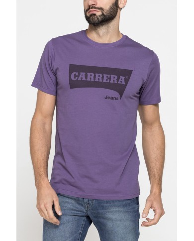T-SHIRT GIROCOLLO IN COTONE CON STAMPA LOGO CARRERA