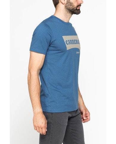 T-SHIRT GIROCOLLO IN COTONE CON STAMPA LOGO CARRERA