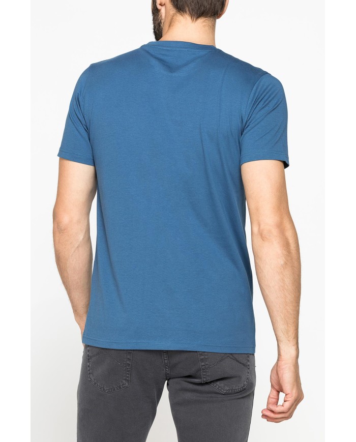 T-SHIRT GIROCOLLO IN COTONE CON STAMPA LOGO CARRERA