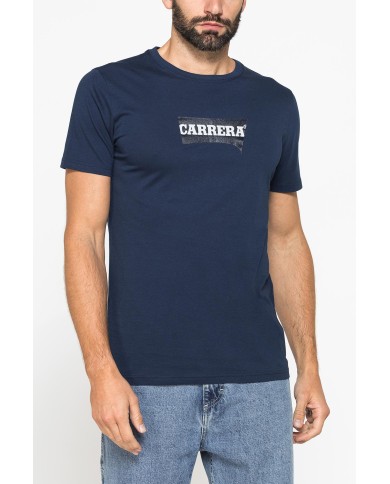 T-SHIRT GIROCOLLO IN COTONE CON STAMPA LOGO CARRERA