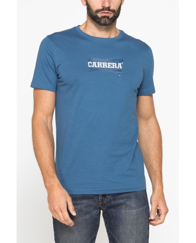 T-SHIRT GIROCOLLO IN COTONE CON STAMPA LOGO CARRERA