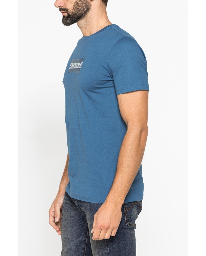 T-SHIRT GIROCOLLO IN COTONE CON STAMPA LOGO CARRERA
