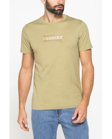 T-SHIRT GIROCOLLO IN COTONE CON STAMPA LOGO CARRERA
