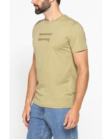 T-SHIRT GIROCOLLO IN COTONE CON STAMPA LOGO CARRERA