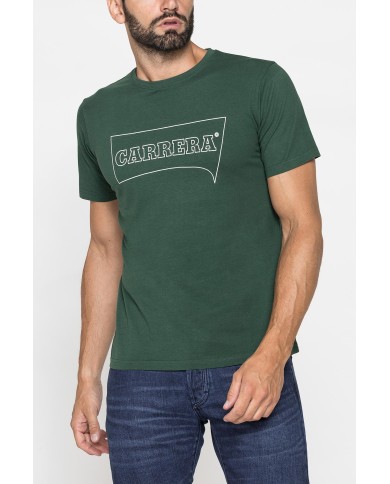 T-SHIRT GIROCOLLO IN COTONE CON STAMPA LOGO CARRERA