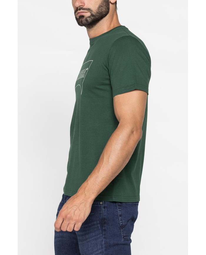 T-SHIRT GIROCOLLO IN COTONE CON STAMPA LOGO CARRERA