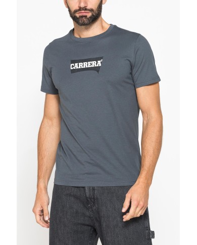 T-SHIRT GIROCOLLO IN COTONE CON STAMPA LOGO CARRERA