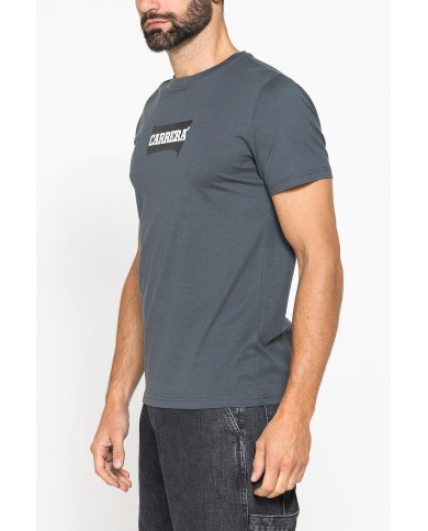 T-SHIRT GIROCOLLO IN COTONE CON STAMPA LOGO CARRERA