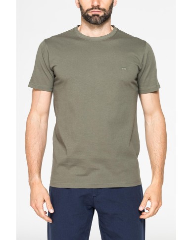 T-SHIRT GIROCOLLO IN COTONE TINTA UNITA