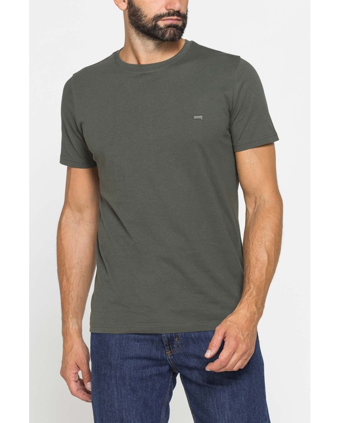 T-SHIRT GIROCOLLO IN COTONE TINTA UNITA